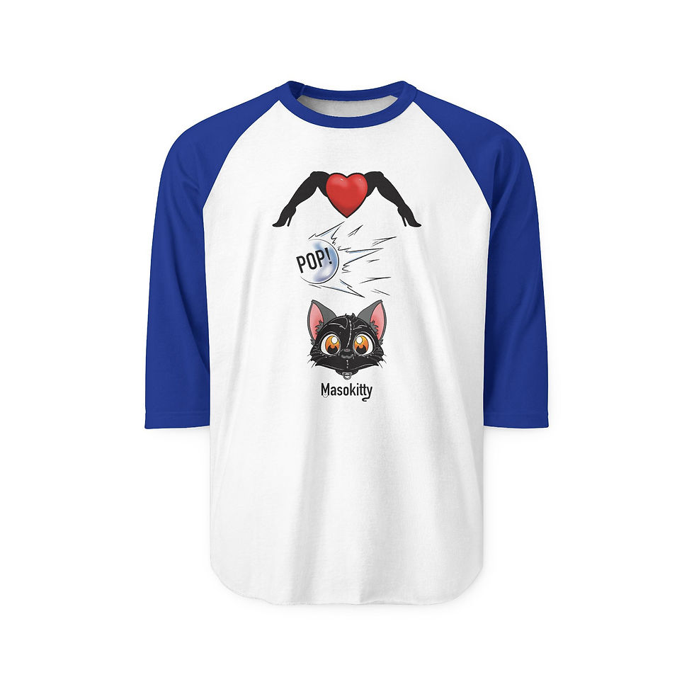 Thumbnail: Masokitty 3/4 unisex Raglan Shirt