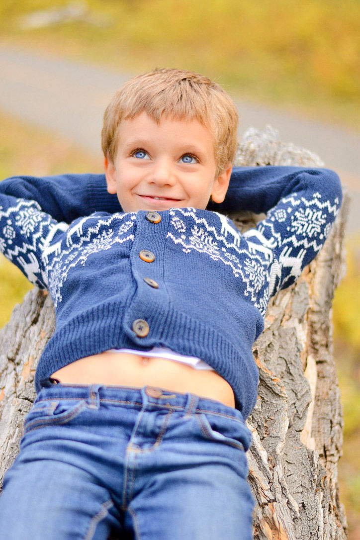 boy portrait during family photography session outdoor natural light