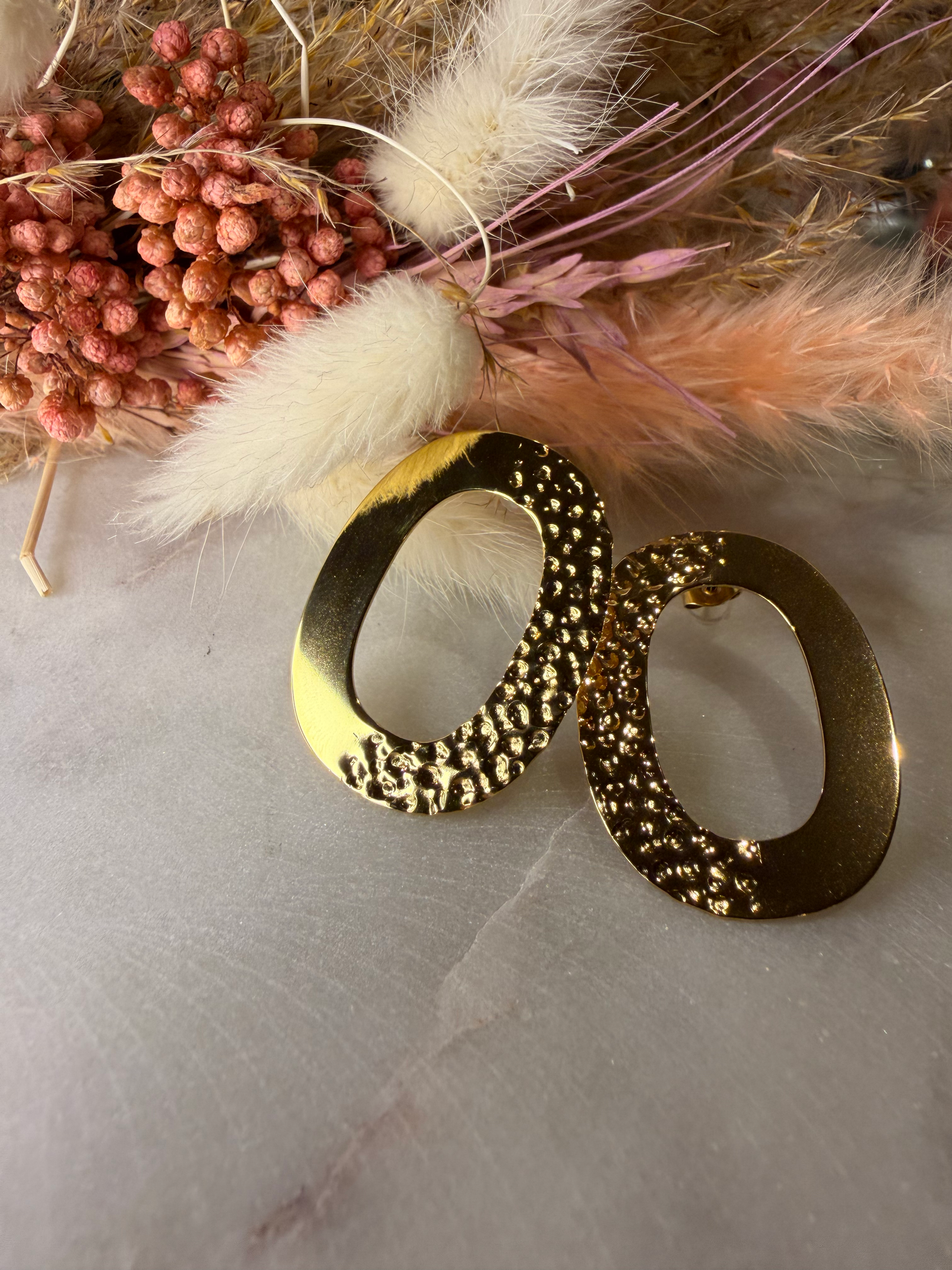 Créoles ovales martelées 