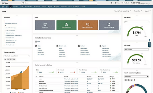 Oracle NetSuite Dashboard
