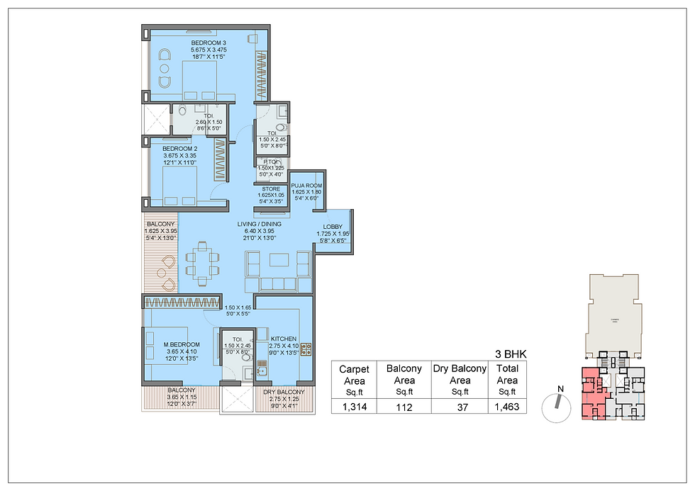 3 BHK Floor Plan Westview Salisbury Park 8007851198