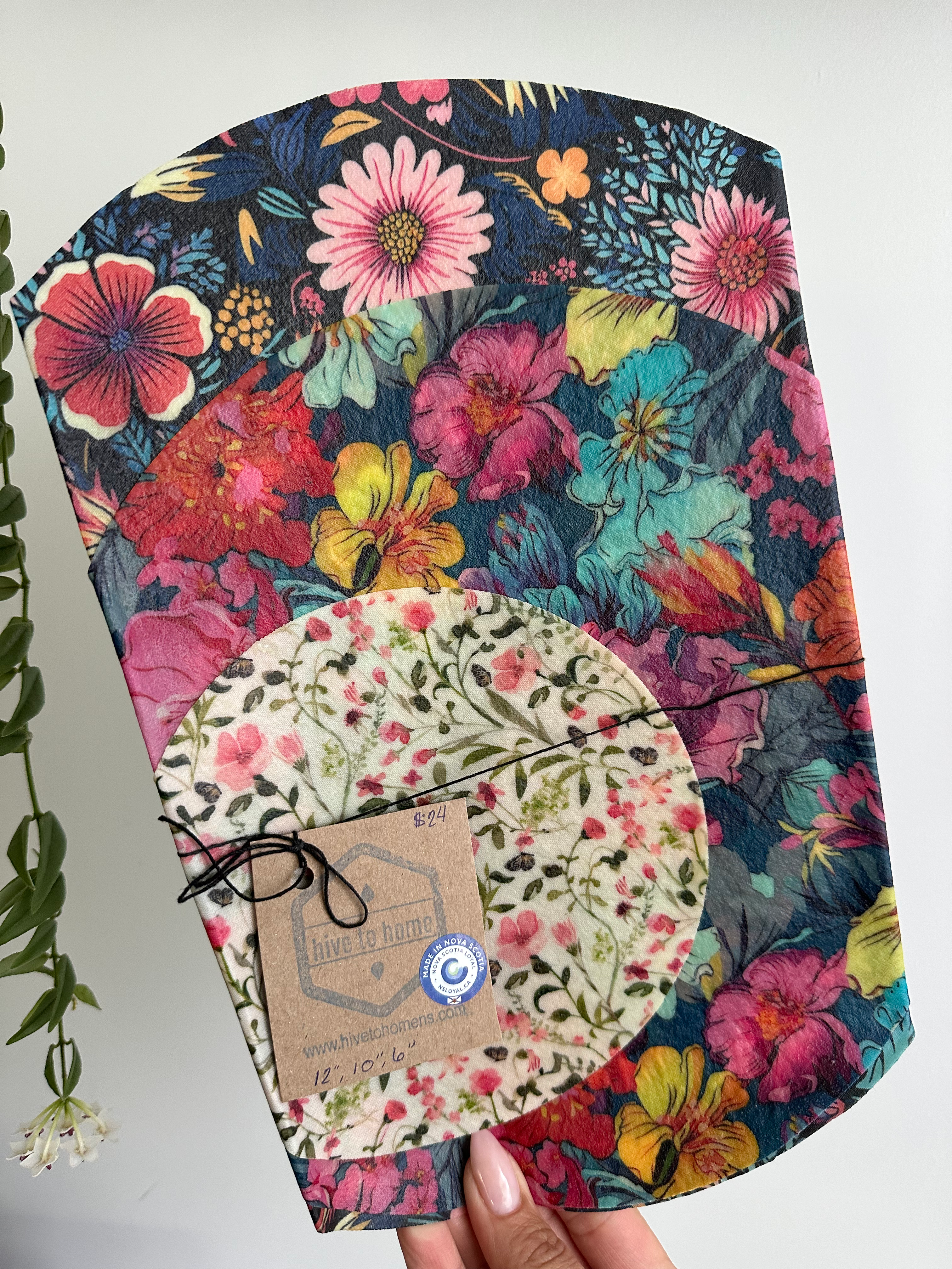 Round Beeswax Wrap Set (12", 10", 6") – Flowers Trio