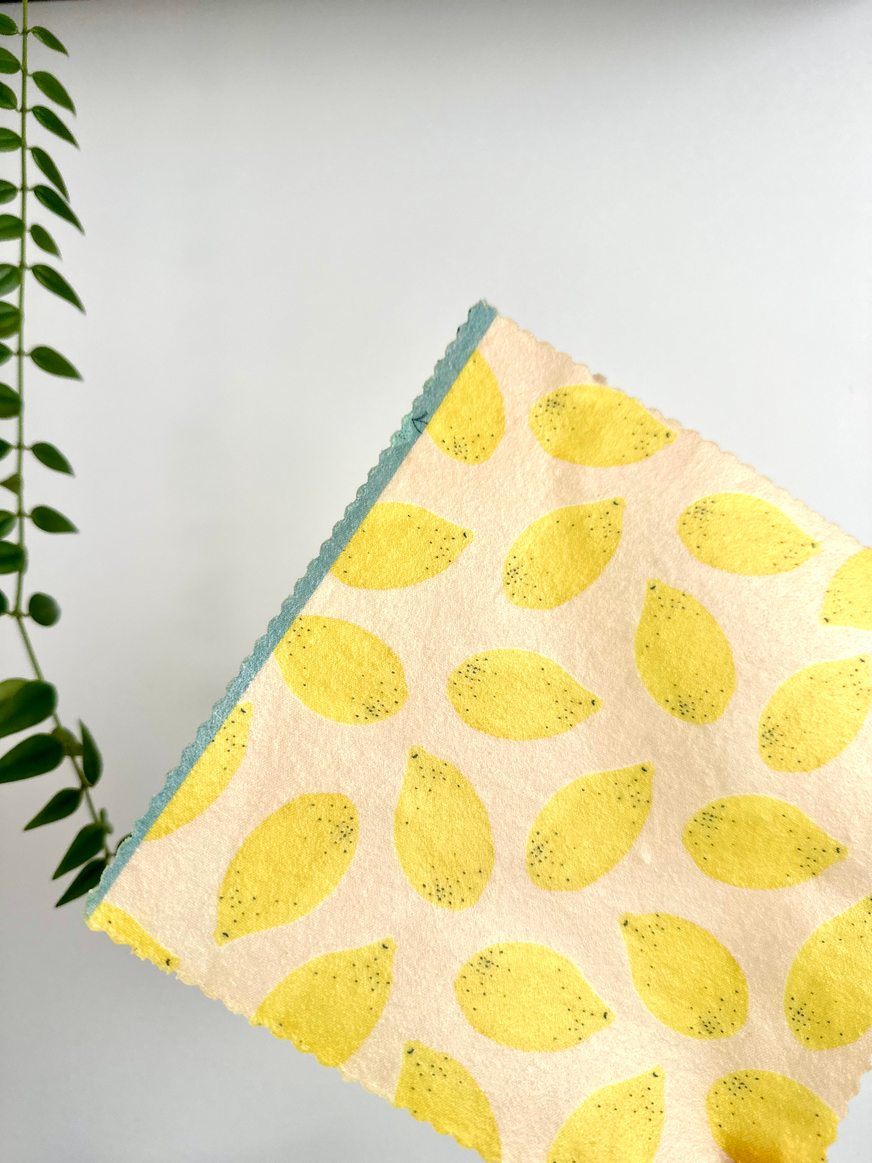 Perfectly Imperfect Beeswax Wrap 7”x7"  - Lemons