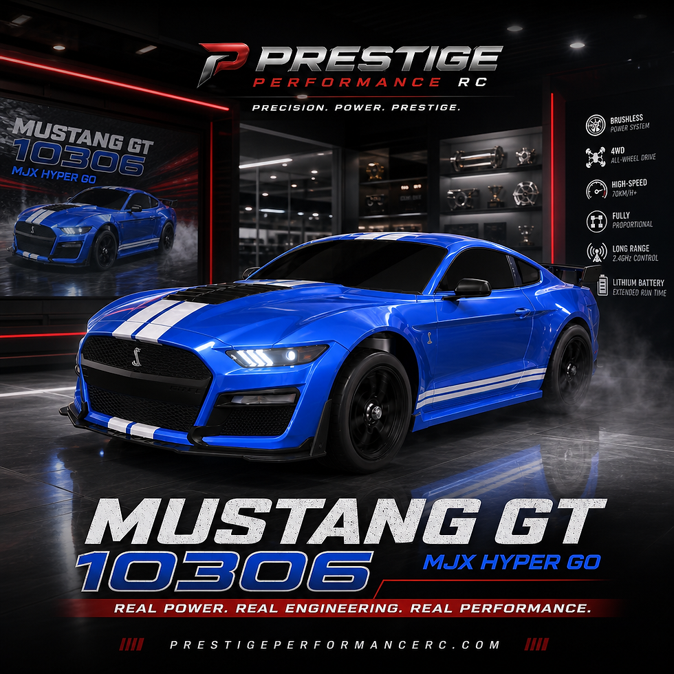 Thumbnail: MJX 10306 Blue RC Car with AI inspired Showroom Backdrop