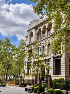 The exterior of the Uruguayan Supreme Court, a former luxurious town home.