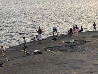 We made it to the tip of the city where locals fish
