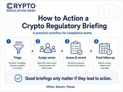 How to Action a Crypto Regulatory Briefing: A Compliance Workflow for Crypto Firms