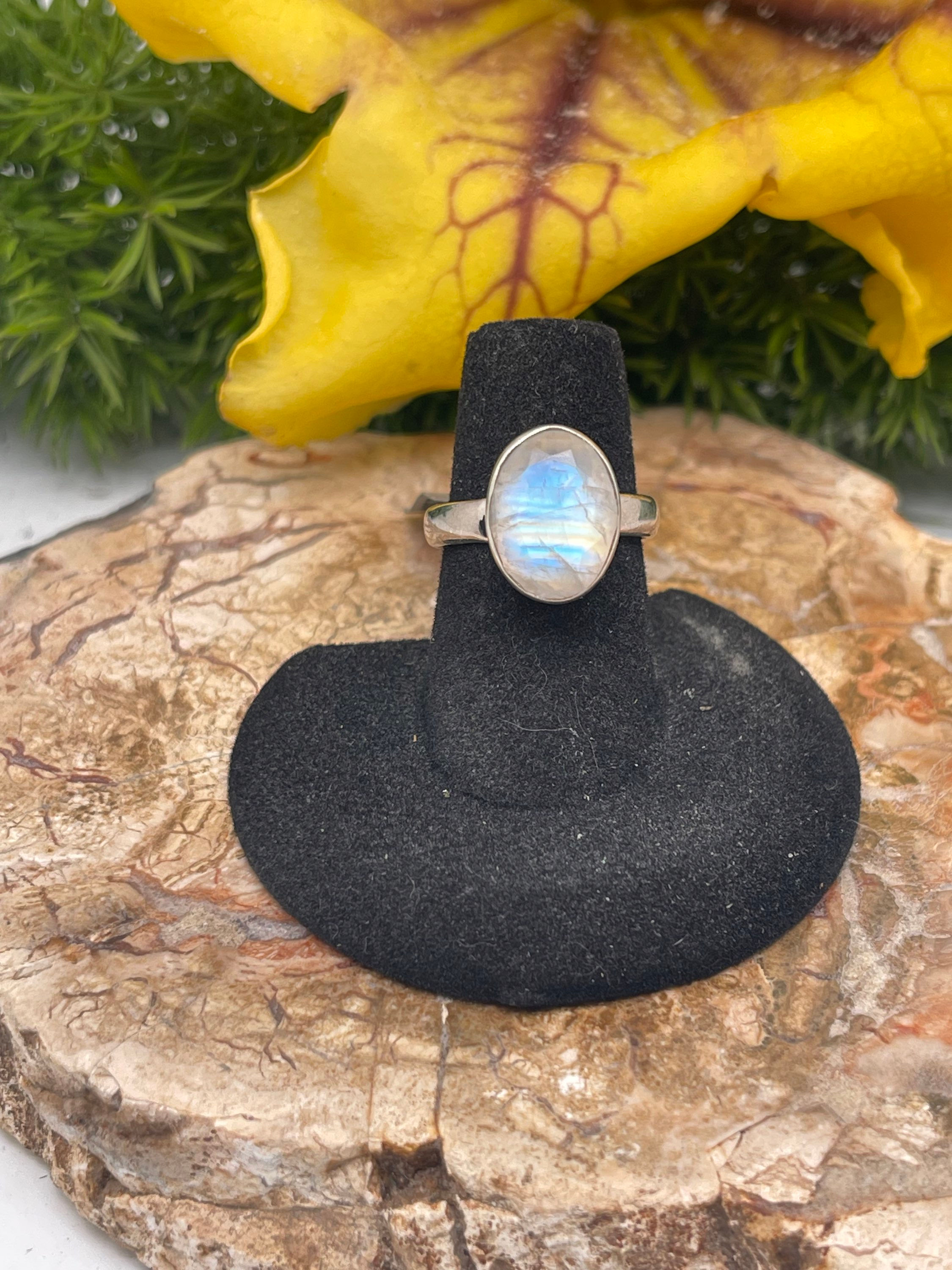 Rainbow Moonstone Sterling Silver size 6