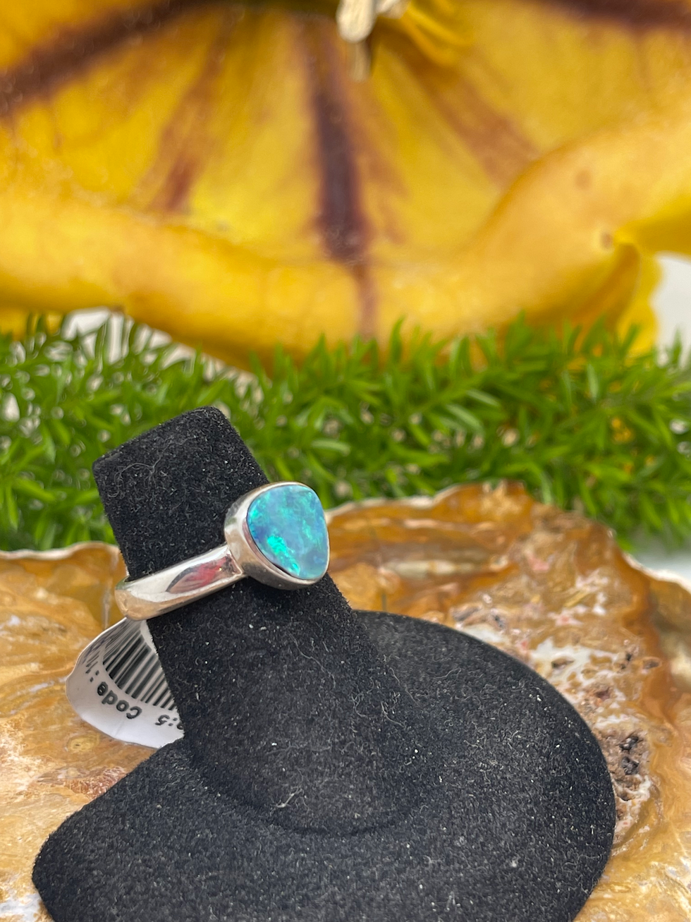 Thumbnail: Australian Opal Sterling silver size 5