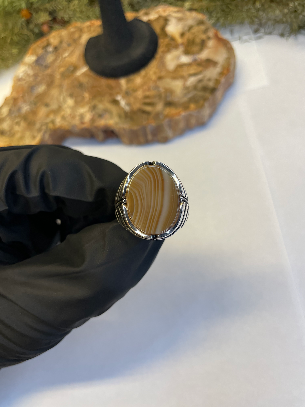 Thumbnail: Agate Ring - Sterling Silver