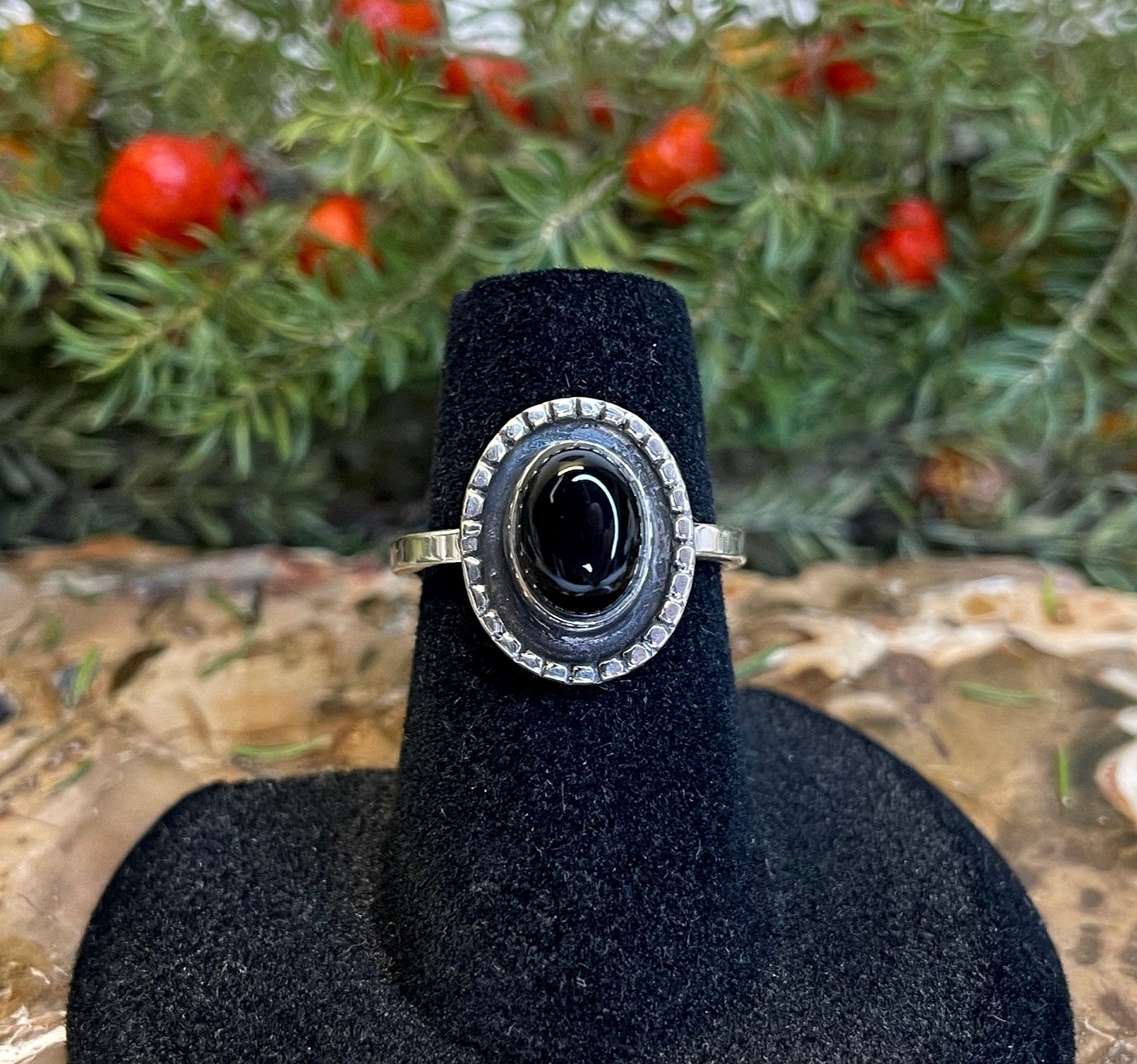 Obsidian Ring - Sterling Silver