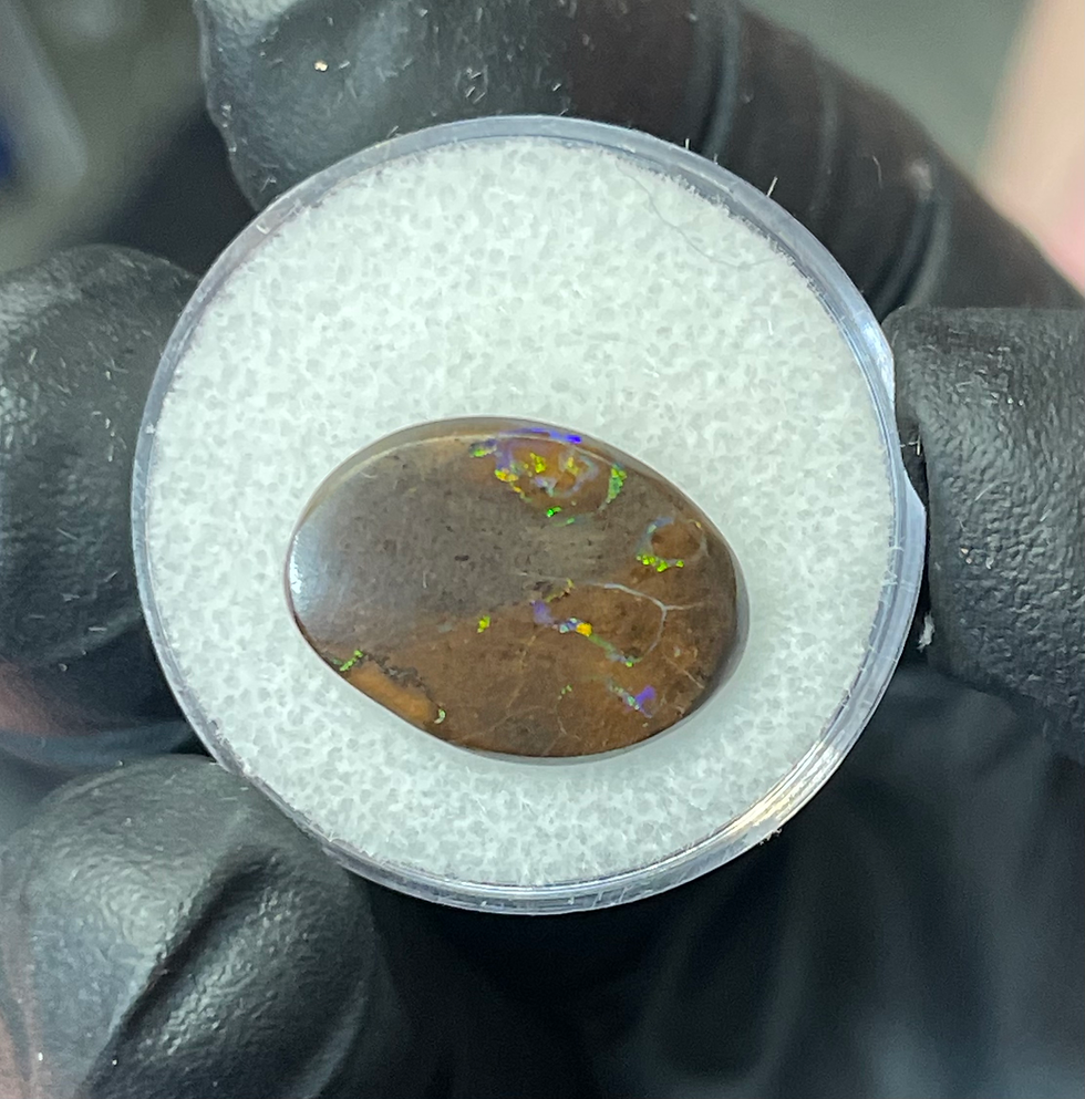 Thumbnail: Australian Koroit Boulder Opal Oval Cabochon Gem Stone 7MMx5MM 3.95cts  + Video
