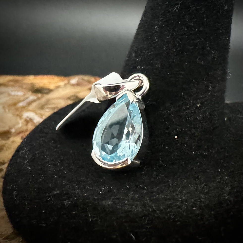 Thumbnail: Swiss Blue Topaz Pendant - Sterling Silver