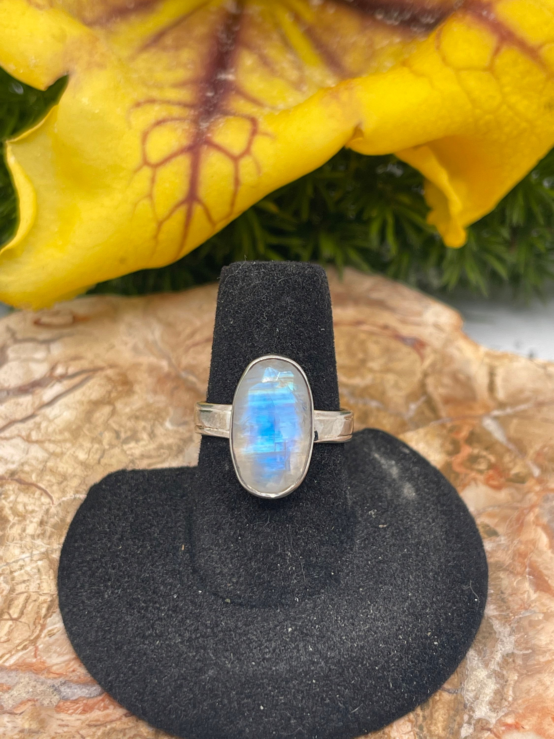 Rainbow Moonstone Sterling Silver size 6.5