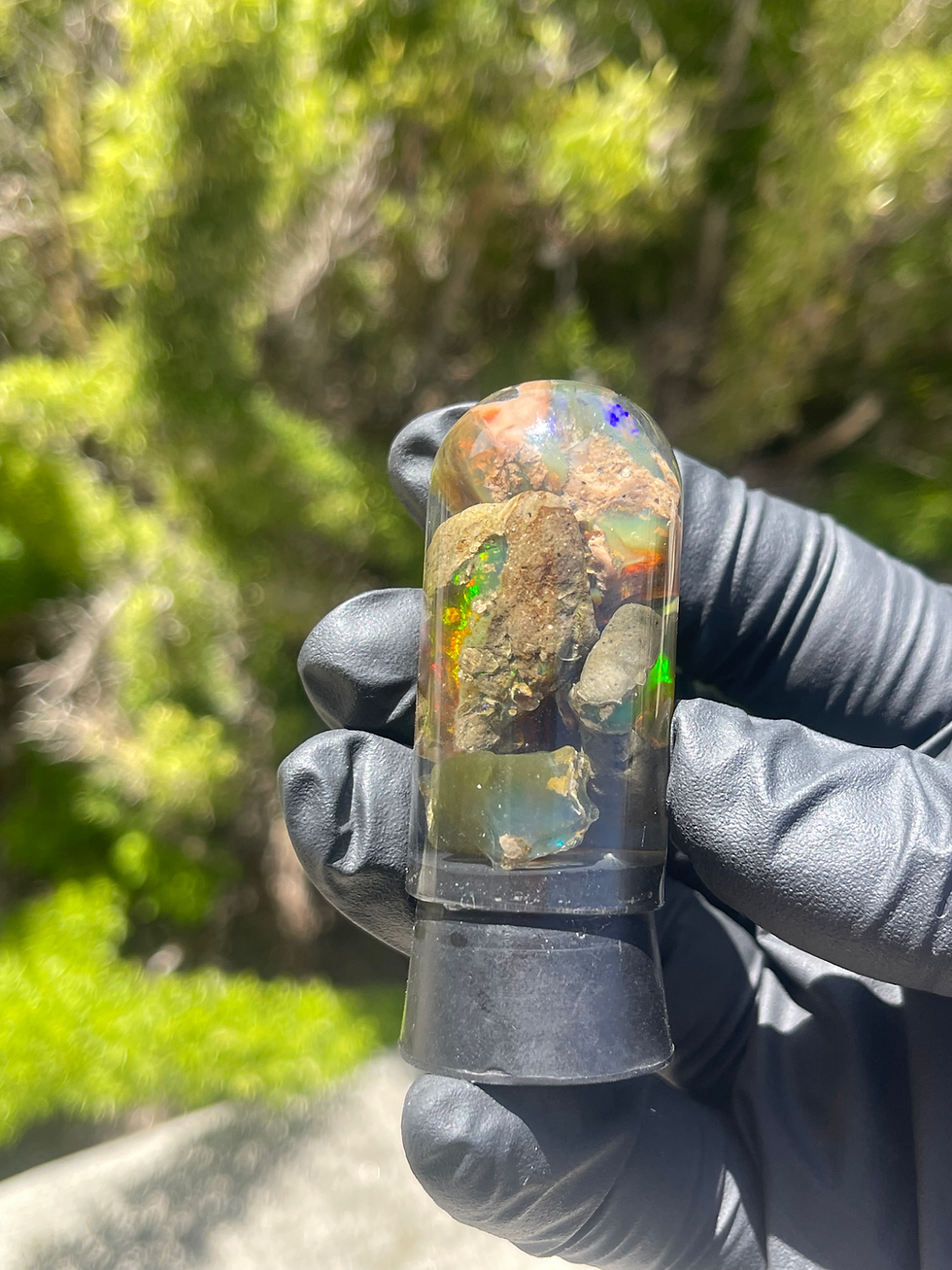 Thumbnail: Ethiopian Water Opal 4pcs w/ Glass Dome 2.5”