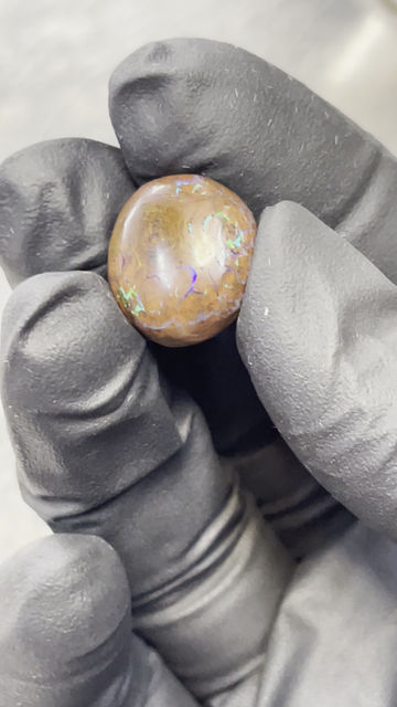 Thumbnail: Australian Koroit Boulder Opal Oval Cabochon Gem Stone 7MMx6MM 15.35cts  + Video