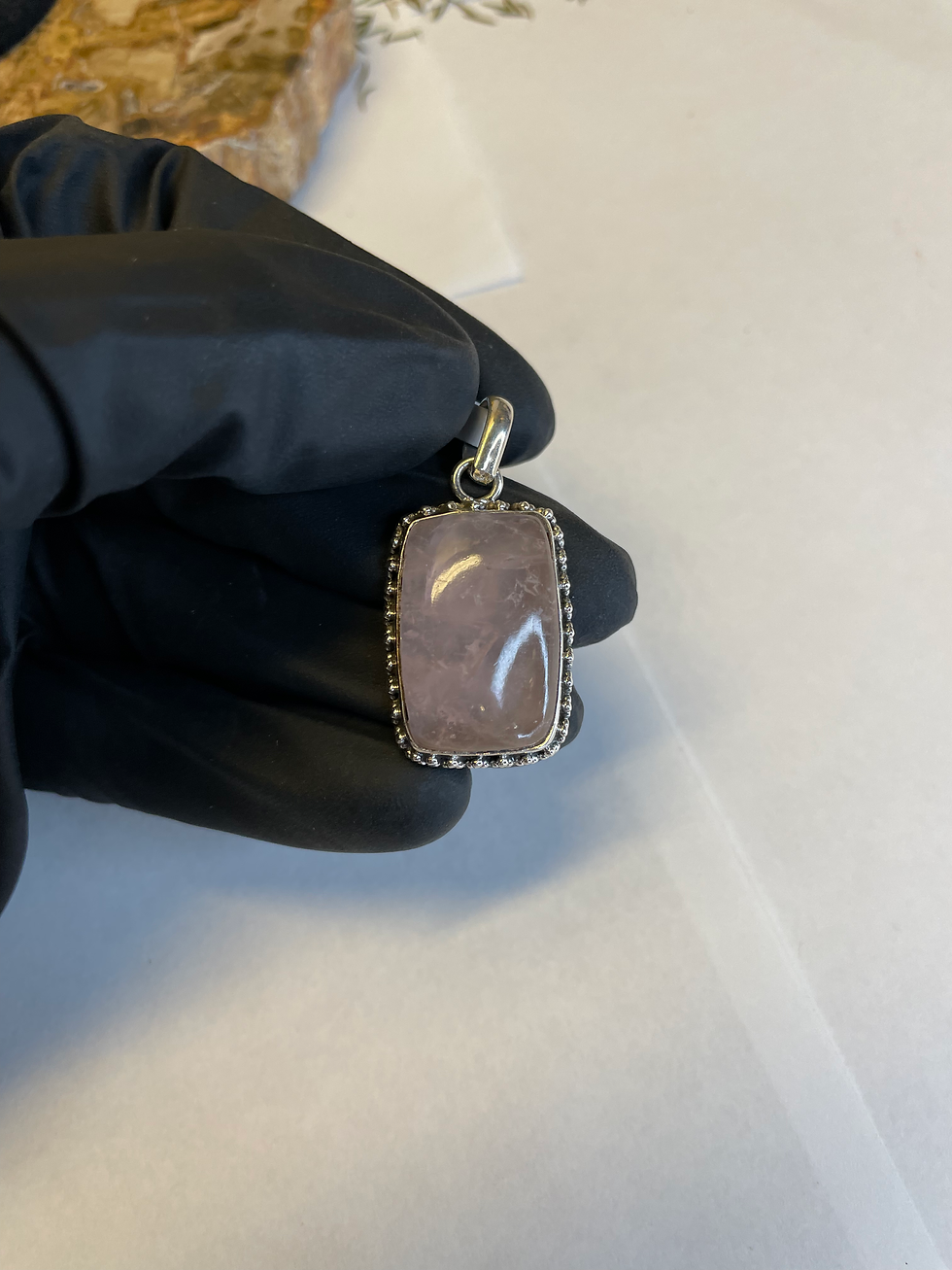 Thumbnail: Rose Quartz Pendant - Sterling Silver