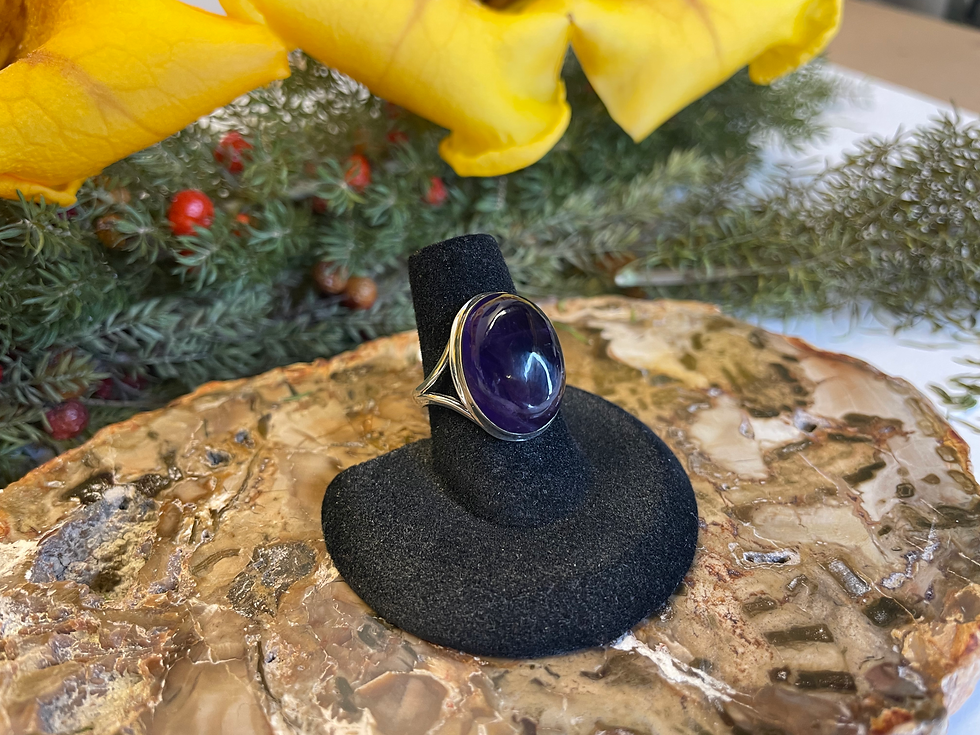 Thumbnail: Amethyst Ring - Sterling Silver