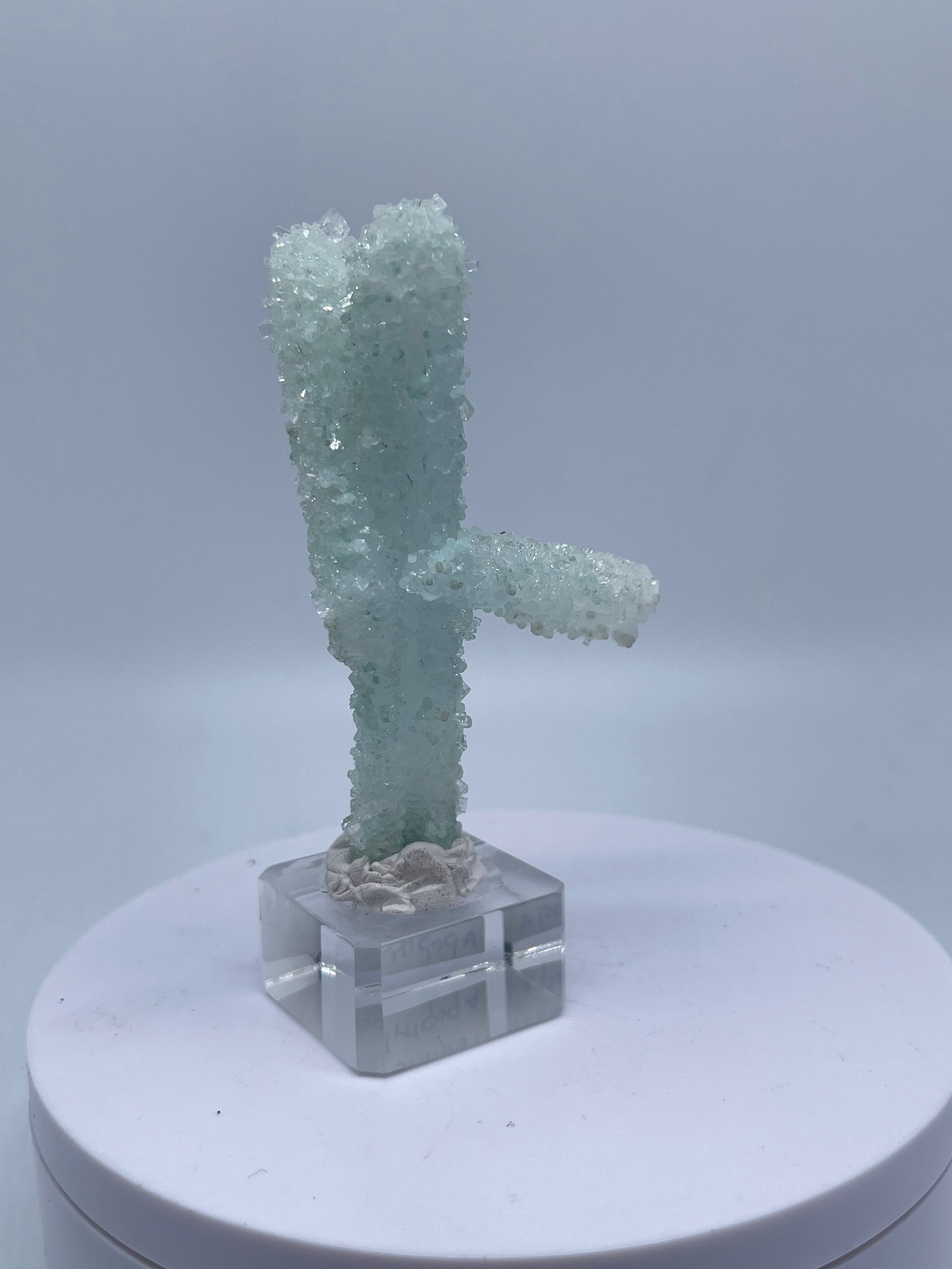 Apophyllite On Prehnite After Laumontite Rare