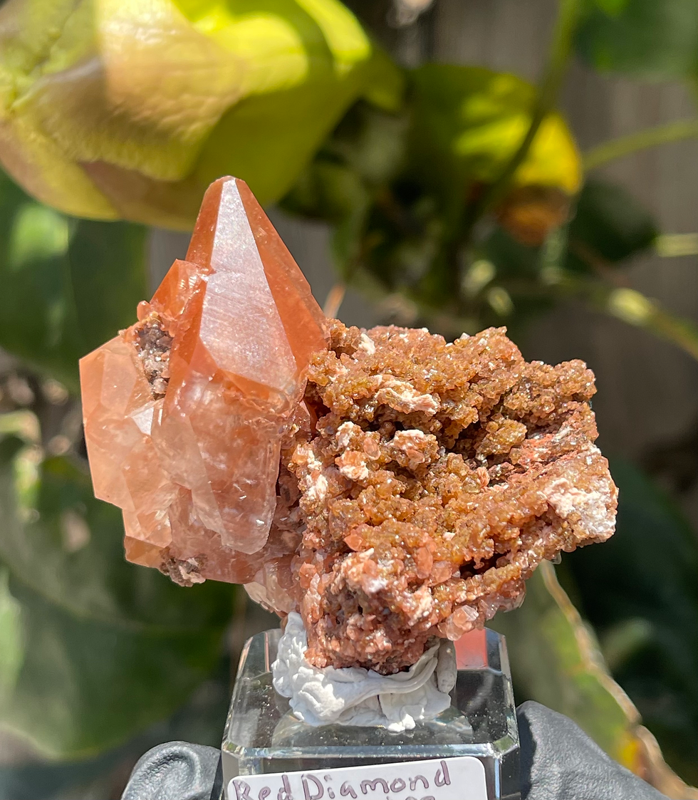 Red Diamond Calcite with Stand