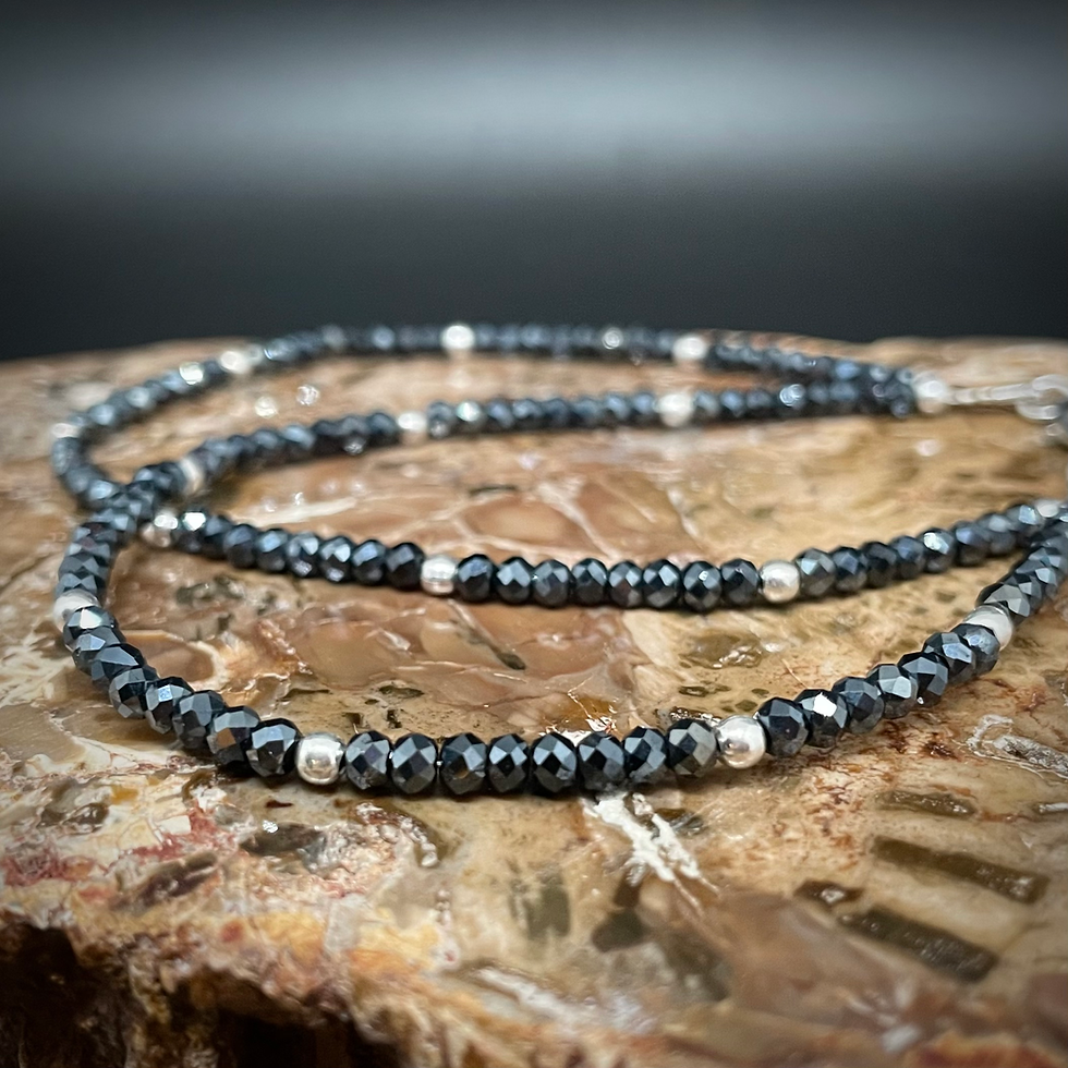Thumbnail: Black Spinel Sterling Silver Bracelet