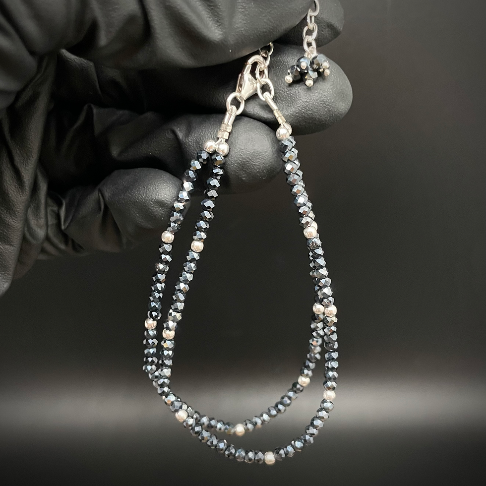 Thumbnail: Black Spinel Sterling Silver Bracelet