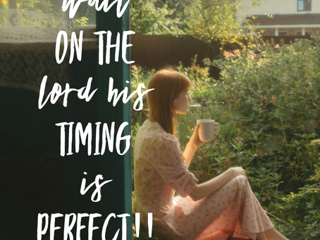 Wait on the Lord. God’s Timing is Perfect