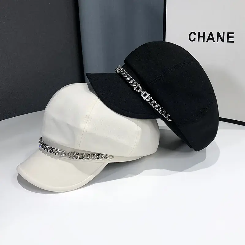 Thumbnail: Panama Women's Rhinestone Chain Belle Newspaperboy  Cap