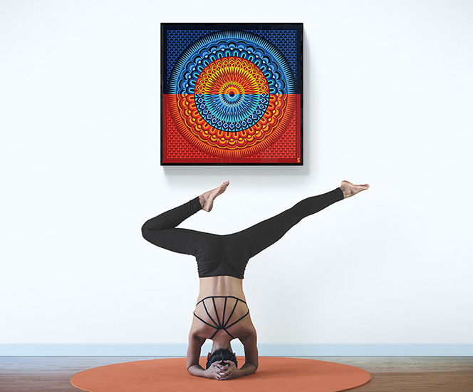 Thumbnail: Huge geometric Chakra mandala wall decor for meditation room