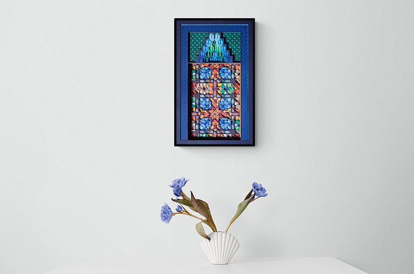 Thumbnail: Hand cut layered paper art on wall