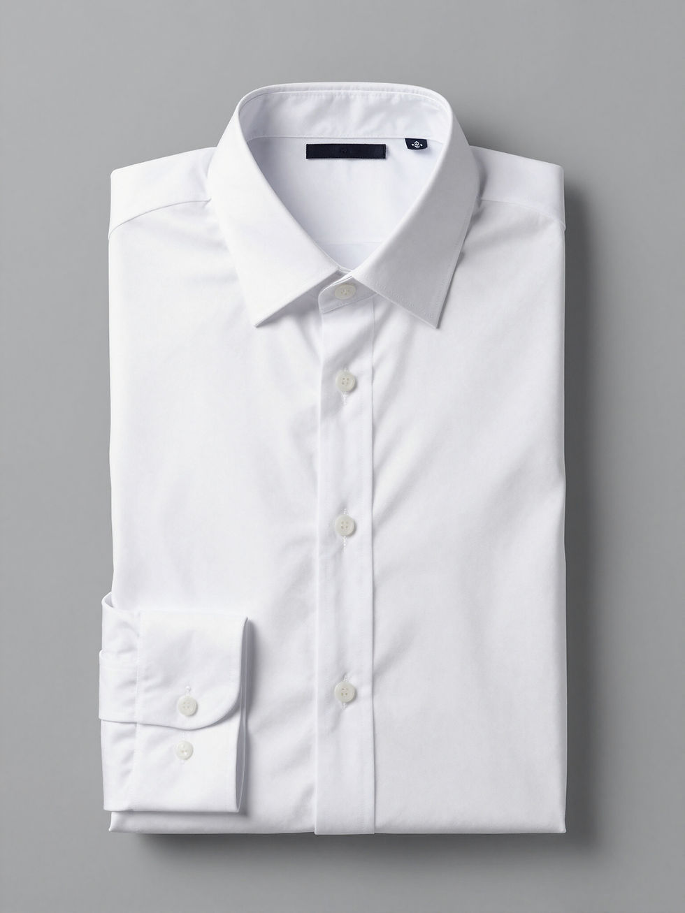 Folded white Rooted Wear dress shirt with long sleeves.