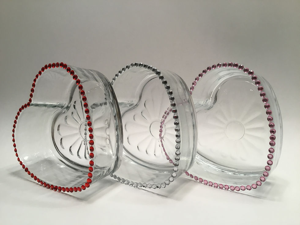 Thumbnail: RHINESTONE GLASS HEART 2PK