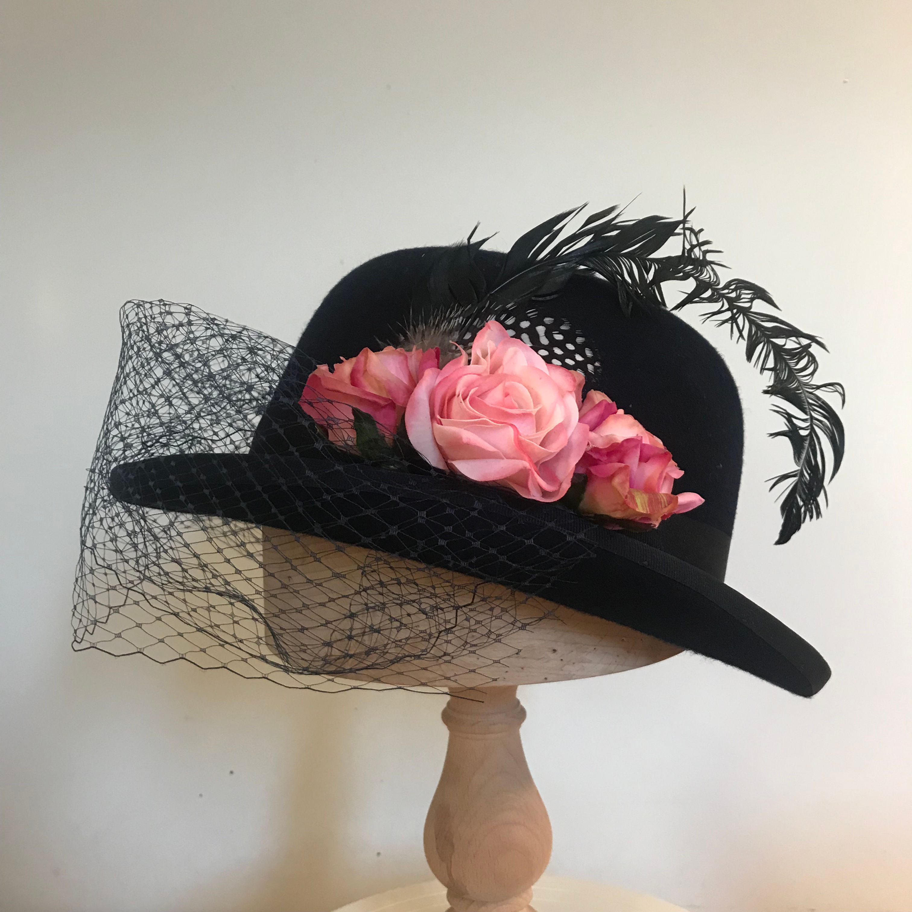 A Walk in the Park with Henri - Black/Pink Silk Roses