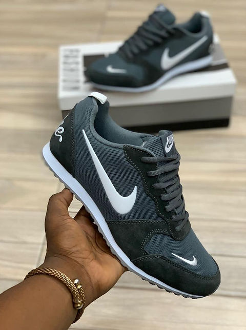 Original Unisex Nike Sports Shoes Black Grey and White Swooshes Toppline Kenya