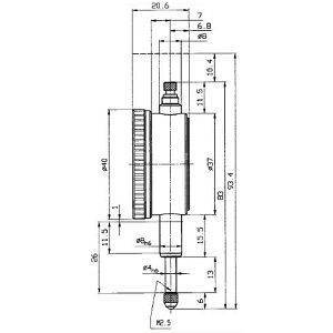 Thumbnail: KM 5 a Käfer,reading 0.1 mm, range 5 mm, 1 pointer revolution 5 mm
