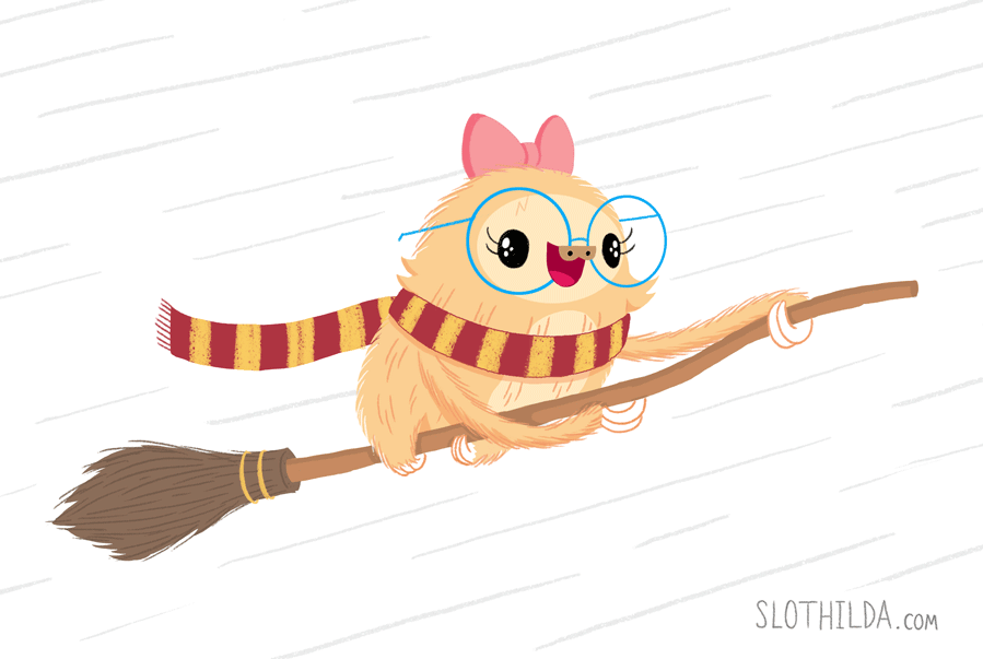 slowth broom cute.gif