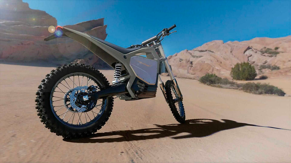 A parked Metabeast X sitting against a desert backdrop.