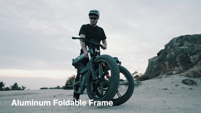 The ENGWE X26 is a large electric bike that folds in half to make it more portable. 