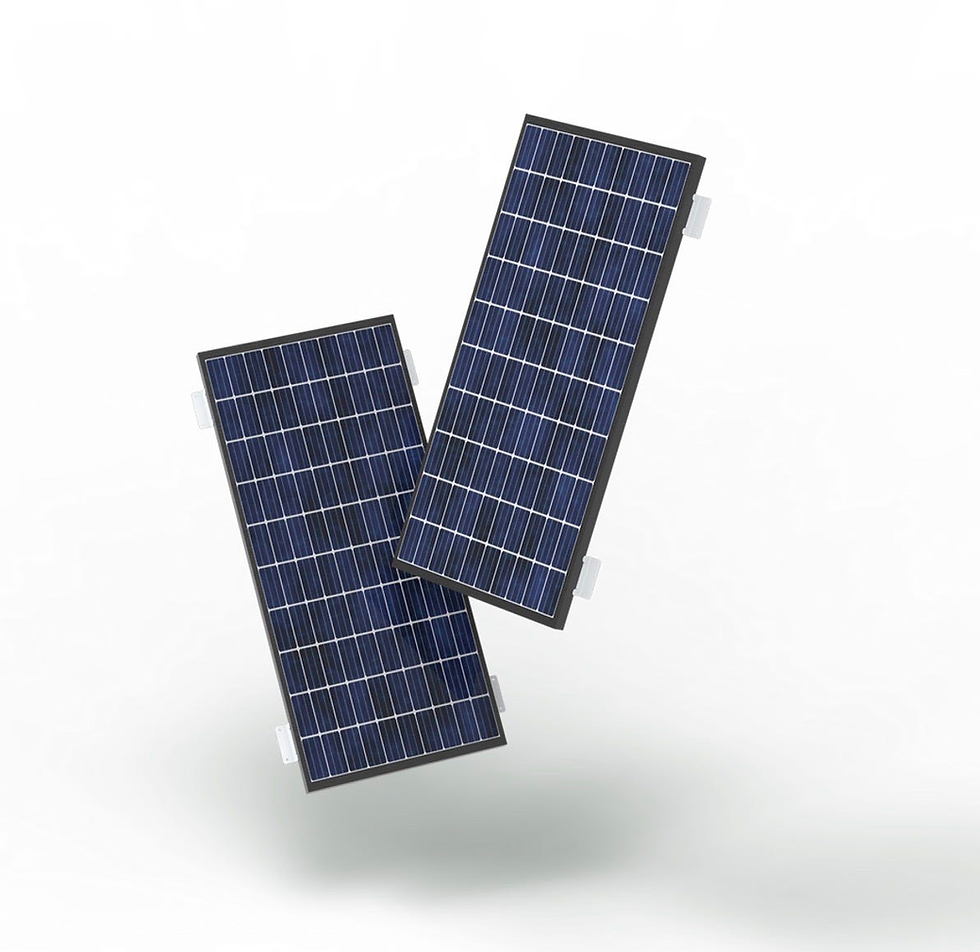 A look at the included 640 watt solar panels installed on the G1 Electric RV