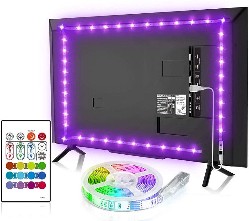 LED lighting affixed to the back of the TV Set.