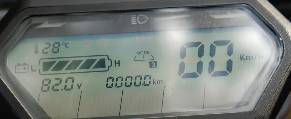 A closer look at the Colibri M22 electric motorcycle display. 