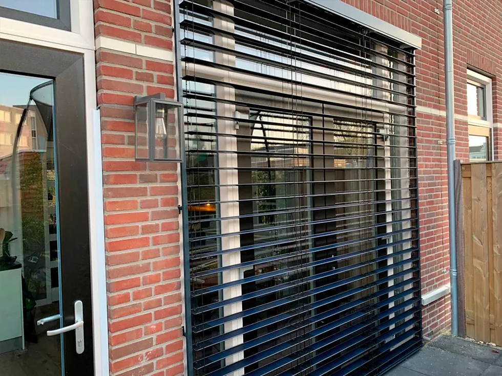 A closer look at an apartment building utilizing SolarGaps smart blinds in solar energy consumption.