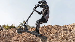 A wheely being performed by an Ausom L2 Max Electric Scooter rider 