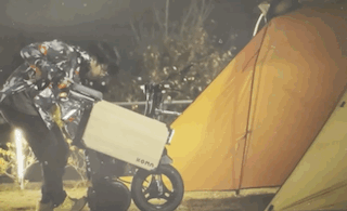 A video showing the user folding the Tatamel down and wheeling away for storage.