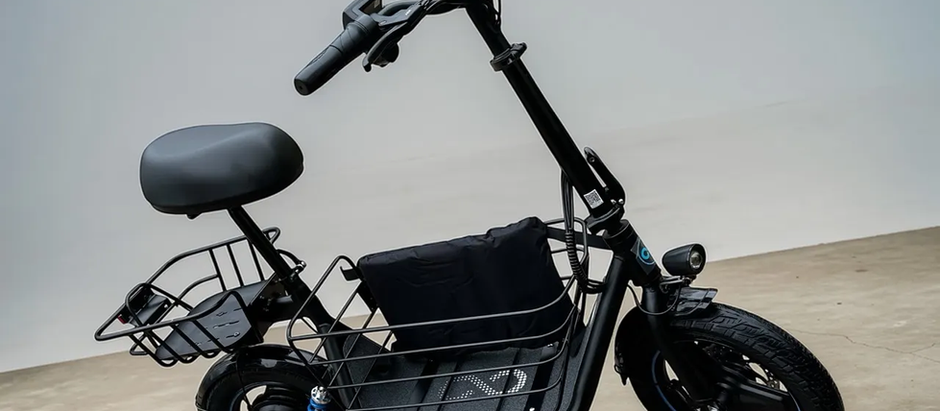 A stylized view of a full assembled Gyroor C1Plus electric scooter
