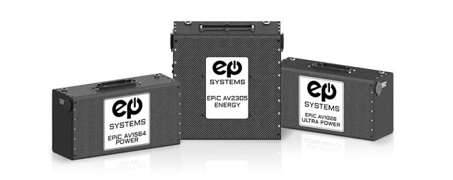 A line-up of the EPIC battery system offering by Electric Power Sytems. 