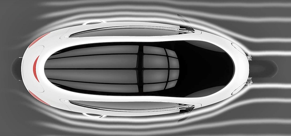 An overhead look at the AEV and the aerodynamic body shell