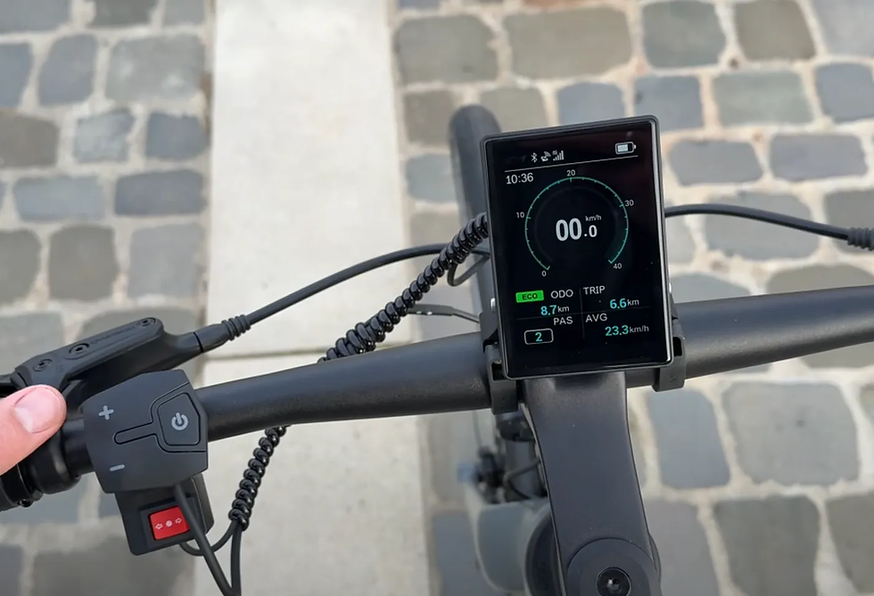 A closer look at the 3.5" IPS color display on the ADO Air 30 electric commuter bike