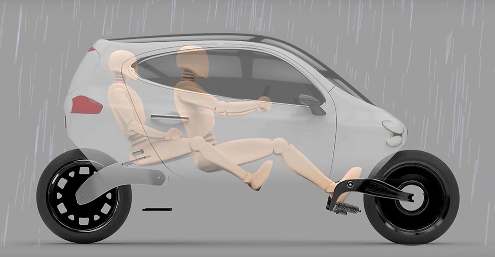 A cutaway look into the interior passenger setup within the AEV