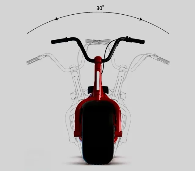 A diagram of the KaaSpeed K1 electric scooter showing its self balancing feature.